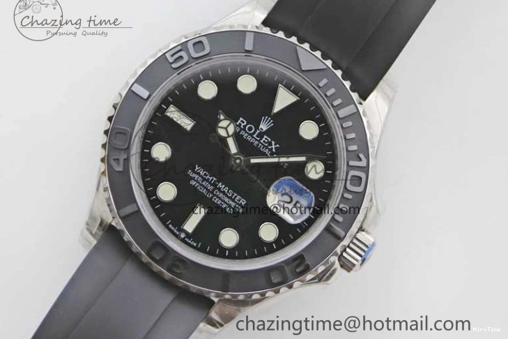 MiroTime 0328 Yacht-Master 42mm 226659 TWA 1:1 Best Edition 3D Black Ceramic Bezel on Oysterflex Strap VR Stretchable 2085
